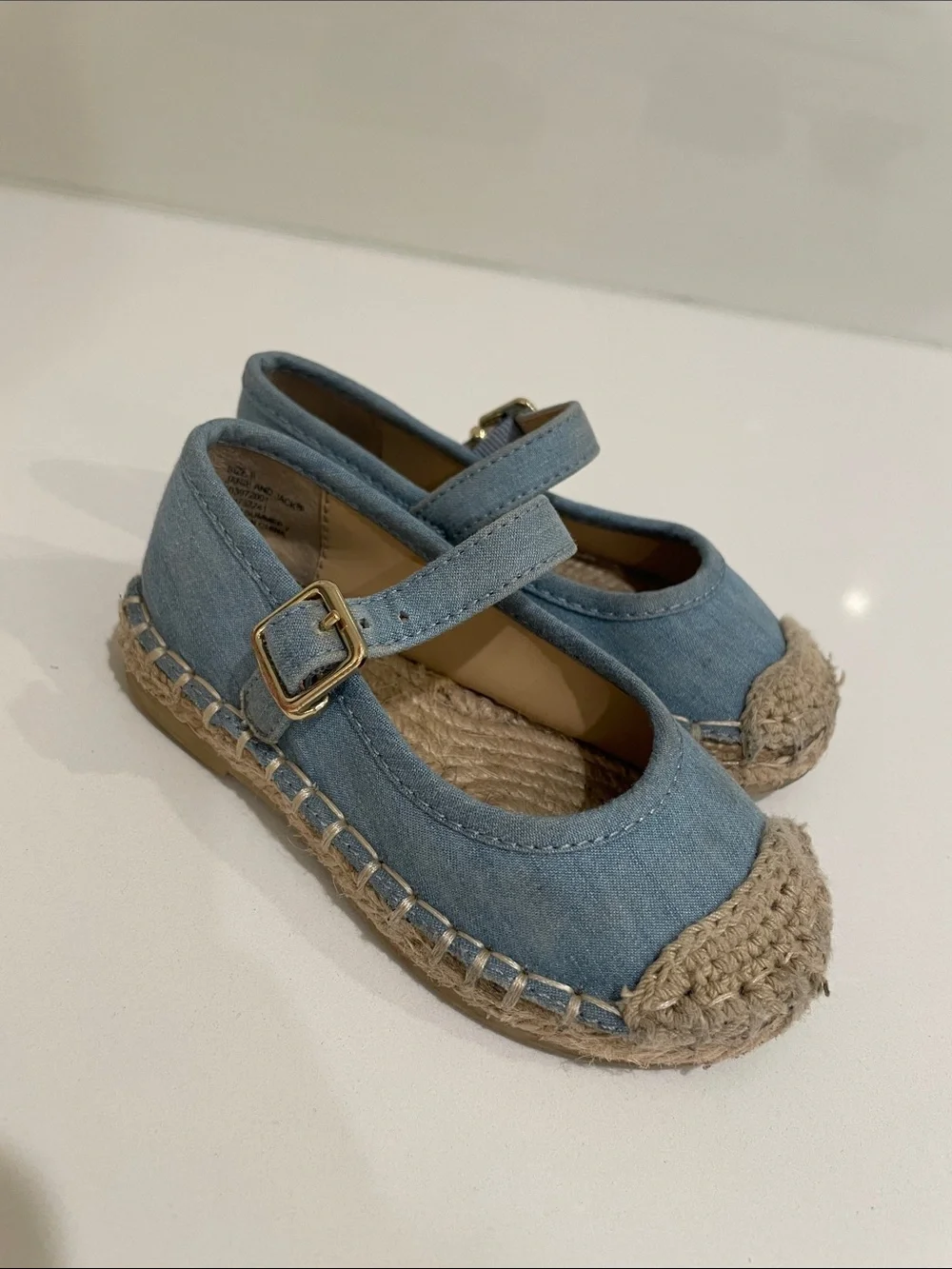 Janie and Jack Light Blue Mary Jane Espadrille Kids Shoes Toddler size 6